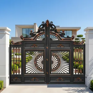 Puerta de Hierro Forjado Ornamental de Lujo, Elegante Puerta Principal Decorativa de Metal para Entrada de Vivienda, Villa o Mansión, Exterior y Entrada de Coches - Product Image 6