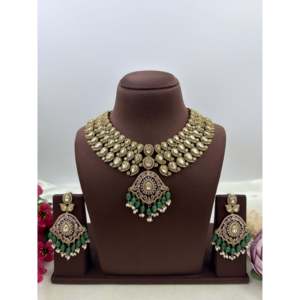 Vedika Premium Victorian Gold Plated <b>Pearl</b> Necklace & Earring <b>Set</b> for Bridal - Product Image 4