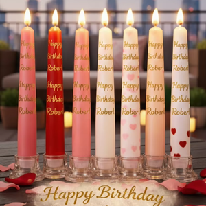 Velas Personalizadas con Nombre para Cumpleaños – Velas de Celebración con Diseño Romántico de Corazón - Product Image 2