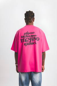 เสื้อยืดสตรีทแวร์สีชมพูคุณภาพสูงสำหรับผู้ชาย ผ้าเจอร์ซีย์ 100% คอกลม เสื้อยืดโอเวอร์ไซส์พิมพ์ลายพัฟฟ์สำหรับผู้ชาย - Product Image 2