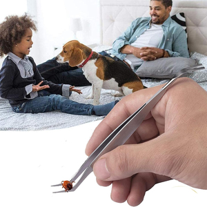 Pinzas para remover pulgas 2 en 1 al por mayor, de acero inoxidable, herramientas profesionales para remover pulgas, removedores de pulgas seguros para mascotas y humanos - Product Image 5