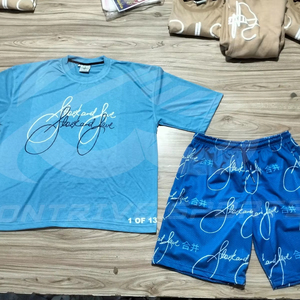 เสื้อยืดลำลองฤดูร้อนสำหรับผู้ชายพร้อมกางเกงขาสั้นเข้าชุด ชุดสองชิ้น แฟชั่นสตรีทแวร์ไซส์ใหญ่พิเศษสำหรับผู้ชาย ชุด 2 ชิ้น ไซส์ XS-5XL - Product Image 1