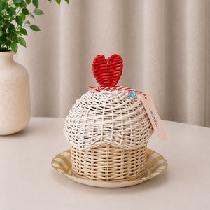 Sustainable Handmade Woven Natural Rattan Cupcake Shape Candy <b>Gift</b> Box For <b>Eid</b> Ramadan Chocolate Cookies Kids Favor Wholesale - Product Image 3
