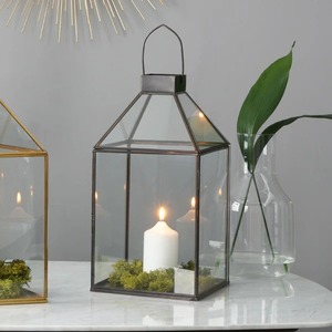 Lanterne en métal tendance et esthétique, porte-bougie design moderne, lanterne décorative pour l'intérieur, l'extérieur, la maison, le balcon, la décoration de jardin - Product Image 2