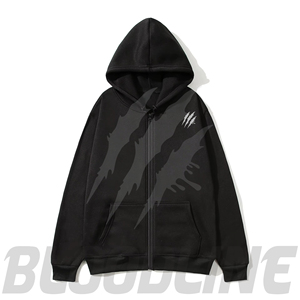 Sudadera con Capucha Amarilla Unisex Bloodline para Invierno, Cierre de Cremallera, Corte Regular, Color Sólido, Casual, con Bolsillo Frontal, Transpirable, de Forro Polar, Estilo Hip Hop - Product Image 2