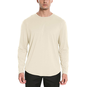 <b>Men</b> <b>Long</b> <b>Sleeve</b> T-Shirt 100% Cotton O-Neck Regular Fit Solid Color Casual Breathable Knitted Jersey <b>Top</b> Quality - Product Image 1