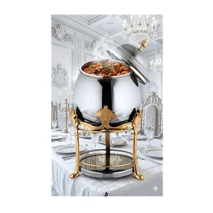 Luxury Affordable Stainless Steel <b>Buffet</b> Chafing Dish Single Piece Food <b>Warmer</b> with Glass Lid At Best Price - Product Image 1