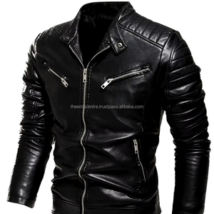 Chaqueta de moda de cuero auténtico con cremallera personalizada para hombre de buena calidad a precios mayoristas chaquetas de moda de cuero de color personalizado - Product Image 1