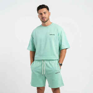 Custom LOGO Tracksuit Men's T Shirt and Short <b>Set</b> With Zipper Summer Breathable High Street Style <b>Knitted</b> T Shirts Shorts <b>Set</b> - Product Image 4