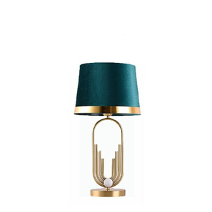 Lampe de table élégante en métal avec base et abat-jour en tissu blanc pour la décoration de la maison et de la chambre, lampe de table artisanale en solde - Product Image 5