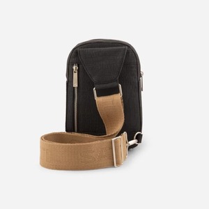 Vintage Minimalist Black Crossbody <b>Bag</b> Arcuate Shoulder Strap Waterproof Organic Leather <b>Multi</b> Functional Interior Zipper Pocket - Product Image 3