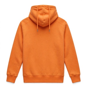 Amkoor <b>Men's</b> <b>Orange</b> Hooded French Terry Solid Front Logo Casual Pocket <b>Hoodie</b> Regular Fit Winter Wear - Product Image 2