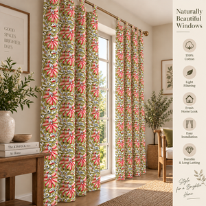 Lightweight Pastoral Window Treatments | Wholesale 100% Cotton Sheer Curtains | Eco Friendly Privacy Curtains for Living room - Product Image 4