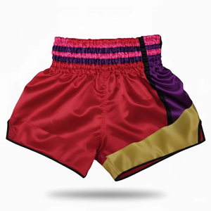 Pantalones Cortos de MMA para Hombre, Color Azul, Morado y Dorado, Corte Holgado, Elásticos, de Poliéster, para Artes Marciales, Talla Adulto - Product Image 1