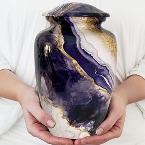 Urne funéraire en aluminium robuste au design moderne, personnalisable, pour cendres humaines et animales, élégante pour usage commémoratif et funéraire - Product Image 2