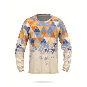 T-shirt à manches longues pour homme, coupe classique, imprimé personnalisé, séchage rapide, léger, écologique, 100% polyester, taille plus, vêtements décontractés - Product Image 1