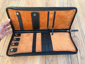 Classique pays Western Buck point plat jeter dame bijoux boîte de rangement usiné à la main en cuir de vachette étui de voyage Vintage mode - Product Image 6