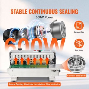 Sigillatrice a Nastro Continuo con Controllo Digitale della Temperatura, Larghezza di Sigillatura 0.24-0.47 Pollici/6-12 mm, Sigillatrice Orizzontale a Nastro - Product Image 2