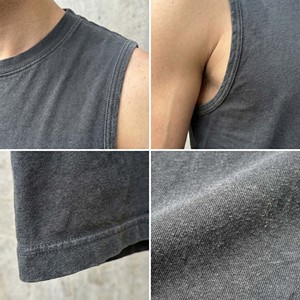 เสื้อกล้ามคอตตอนหนาน้ำหนักมาก พิมพ์โลโก้ตามสั่ง ขายส่ง ทรงบ็อกซี่ สีดำซีดแบบวินเทจ สำหรับผู้ชาย เสื้อครอปทรงกล้ามเนื้อ ผ้าแห้งเร็ว - Product Image 4