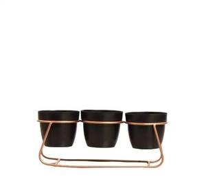 Ensemble de trois jardinières uniques avec support, jardinières de pelouse, pots en fer pour fleurs, fournitures de jardin faites à la main, grandes coupelles pour plantes - Product Image 3