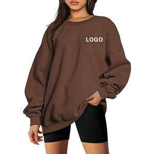 Nouveau sweat-shirt pull à manches longues surdimensionné pour femme avec logo personnalisé, sweat-shirt polo pour femme à prix avantageux - Product Image 5