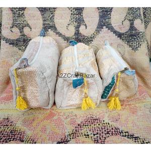 100% Pure Cotton Kantha Fabric Tassel Zipper Closure Soft Handle Fashion Style Eco-Friendly Durable Lightweight <b>Case</b> - Product Image 3