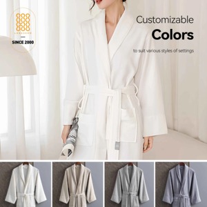 TERRALOOM GLOBAL Modern Hotel Cotton <b>Waffle</b> <b>Bathrobe</b> with Custom Logo Unisex Home Use Sizes S-XXL - Product Image 3