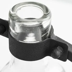 Vase en verre transparent en gros avec support rond en métal noir, support moderne pour fleurs hydroponiques pour décoration de table et de maison - Product Image 4