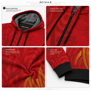 Sudadera Deportiva Personalizada con Sublimación, Cierre Completo, para Hombre, Transpirable, para Gimnasio, con Diseño Gráfico, Chaqueta con Capucha - Product Image 4