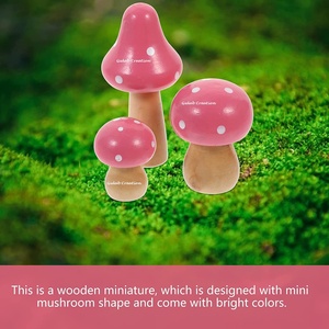 Figurita de seta de madera hecha a mano Art Deco caprichosa con puntos Rosas y blancos para Decoración de mesa - Product Image 2