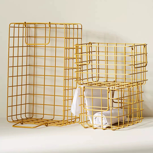 Cesto de lavandería de hierro resistente para almacenamiento de ropa de gran capacidad con construcción soldada fuerte - Product Image 1