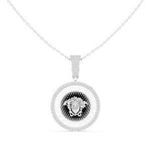 Collier pendentif en or jaune 14 carats plaqué rhodium avec chaîne à maillons et pavé de diamants, bijoux pour femme, cadeau - Product Image 5