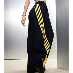 Pantalon de survêtement unisexe ample, coupe décontractée, style streetwear, jambes larges, impression de logo personnalisé, broderie, fournisseur OEM - Product Image 2