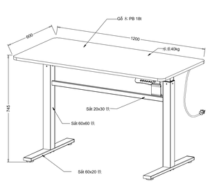 Modern <b>Electric</b> Height Adjustable <b>Desk</b> with USB Port and Memory Presets - Product Image 3