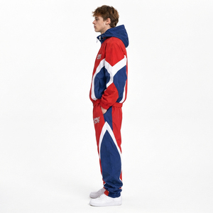 Custom Embroidered Logo Men Hooded <b>Windbreaker</b> Jacket Baggy Nylon Pants Hiking Camping Oversized Hooded Zipper Tracksuit Set - Product Image 3