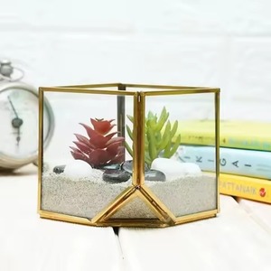Premium Indoor Garden Metal Terrarium Glass Plant Holder Decorative Geometric <b>Display</b> <b>Case</b> Home Interior Accent - Product Image 6