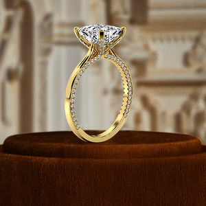 แหวนหมั้นเพชรทรงปรินเซส 1.5 กะรัต เพชรเลี้ยงในห้องปฏิบัติการ ทอง 14K รับรองโดย IGI ดีไซน์วงแหวนแบบมินิมอลลิสต์ ประดับเพชรรอบวงแบบซ่อน สำหรับงานแต่งงานและงานเฉลิมฉลอง - Product Image 5
