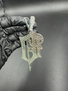 Colgante de Moissanita Personalizado con Diseño de Gallo y Fuente Old English, Plata 925, Estilo Hip Hop, para Uso Diario, Unisex - Product Image 2