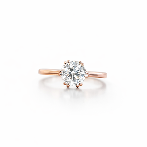 Anillo de Compromiso de Oro Sólido de 14K con Diamante Solitario para Mujer, Anillo de Boda Clásico con Engaste de Puntas, Joyería Fina, Regalo Elegante - Product Image 2