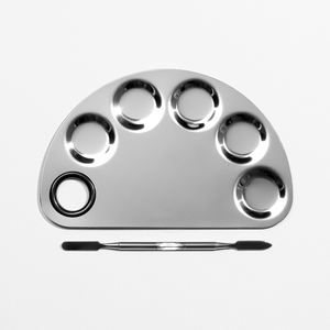 Paleta de mezcla de maquillaje plana con etiqueta personalizada más vendida con acero inoxidable para uso de belleza Paleta de mezcla de maquillaje con logotipo personalizable - Product Image 1