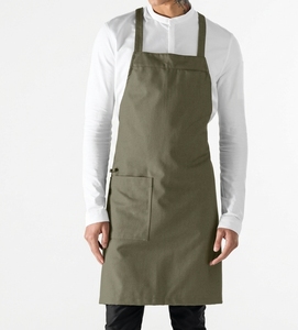 Delantal de Lona Tejida Unisex, Color Verde Oliva, con Bolsillo y Cierre a Presión, Manga Corta, Personalizable para Uniformes de Camareros de Restaurantes y Bares - Product Image 1