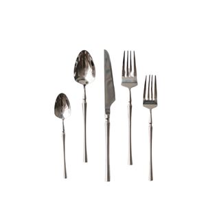 Luxury Stainless Steel <b>Gold</b> Salad <b>Serving</b> Fork and <b>Spoon</b> Set with Printed Pattern Handle Kitchen Flatware For Gifting Home Hotel - Product Image 3