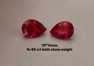 Pierres précieuses en rubis rouge taillées en ovale, polies, en vrac, fabriquées à la main par des designers, pour la création de bijoux fins et tendance. - Product Image 1