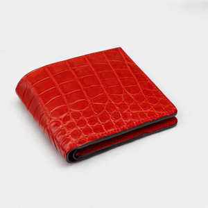 Portefeuille bifold en cuir véritable pour hommes, en cuir de crocodile, portefeuille court ouvert pour hommes - Product Image 1