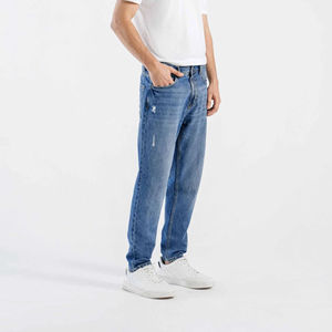 Jeans de Mezclilla de Corte Recto para Hombre, Ajuste Regular, 100% Algodón Orgánico, Transpirables, Casuales, para Otoño y Verano, Servicio OEM, Más Vendidos - Product Image 4