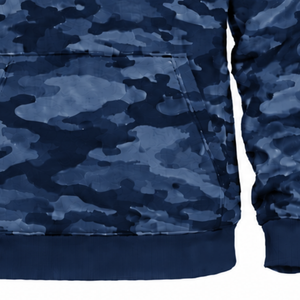 <b>Navy</b> Blue Camo Pullover Hoodie <b>Men</b> Custom Camouflage Printed Sweatshirt Kangaroo Pocket Drawstring Long Sleeve Casual Sportswear - Product Image 5