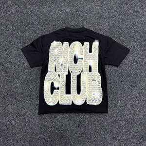 เสื้อยืดโอเวอร์ไซส์ผู้ชายสั่งทำขายส่ง ผ้าฝ้าย 100% เนื้อหนา สไตล์ฮิปฮอป ระบายอากาศได้ดี ลายนูน แขนสั้น - Product Image 3