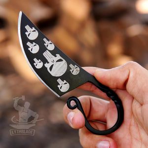 Par de Cuchillos Vikingos Forjados a Mano con Hoja de Acero de Alto Carbono, Cuchillos Celticos de Estilo Nórdico con Diseño de Cuervo de Odín, Collar con Mango de Acero - Product Image 2