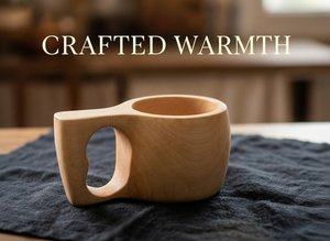 Handmade Wooden Drinking Cup Kuksa Minimalist Style Mug Eco Friendly <b>Bar</b> <b>Tools</b> Coffee Tea Cup for Camping and Adventure - Product Image 6