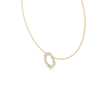 Pendentif de fiançailles en or rose 14 carats avec diamant taille marquise/poire/émeraude/ronde pour femme |   Nouveau diamant cultivé - Product Image 5